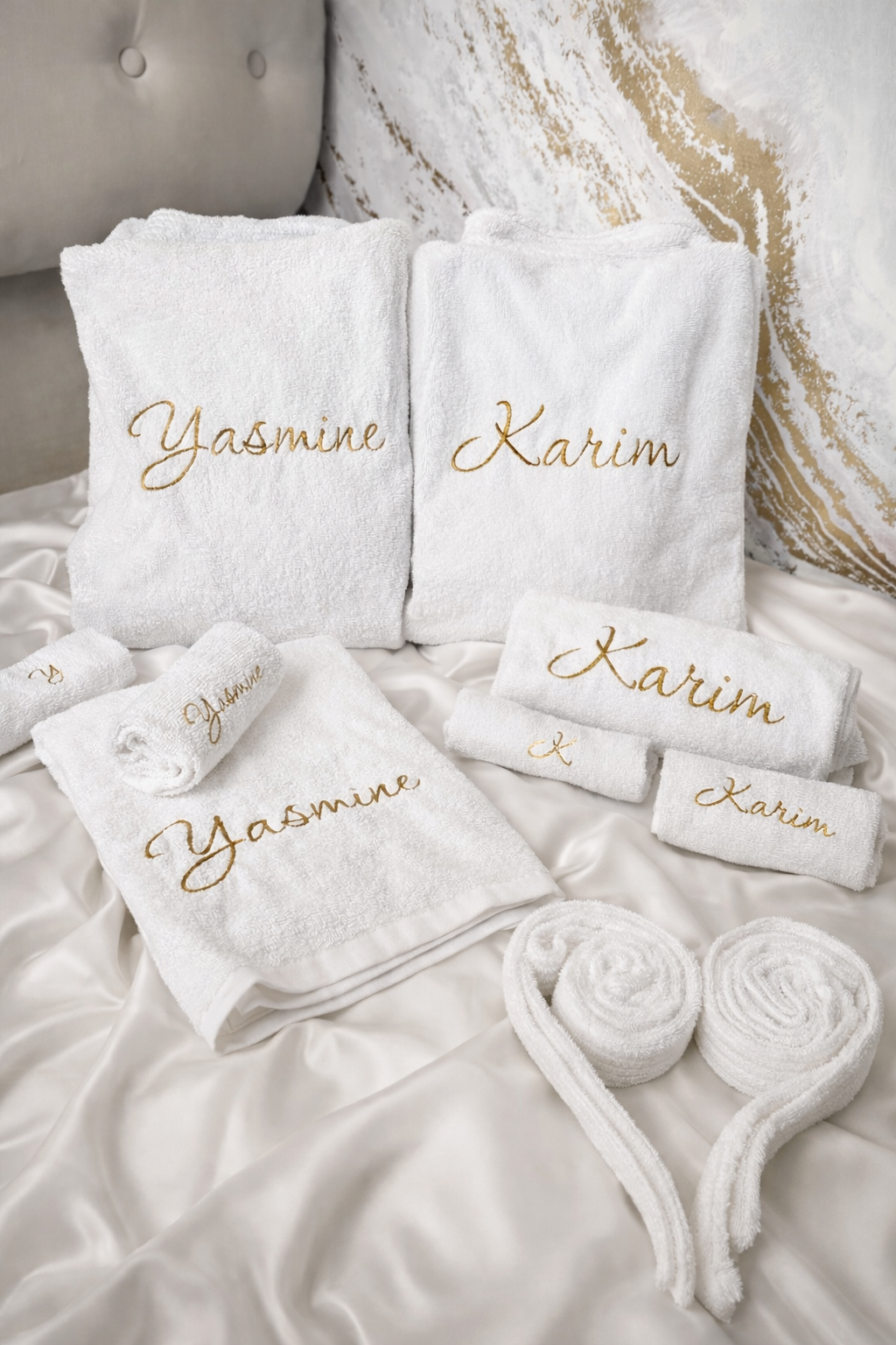 Coffret Duo Prestige – Peignoirs & Serviettes Brodés Personnalisés